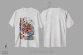 تیشرت سفید طرح دار – تیشرت هنری ,لذت انار اثر لویزا میلیسنت فروشگاه ایماژ