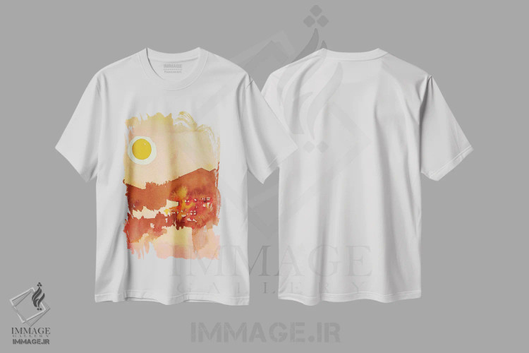 تیشرت سفید طرح دار – تیشرت طبیعت ,دریاچه دوزخی اثر لویزا میلیسنت immage.ir