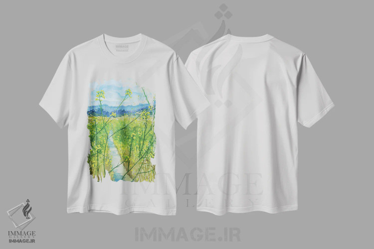 تیشرت سفید طرح دار – تیشرت طبیعت ,مسیر بازگشت به خانه اثر لویزا میلیسنت فروشگاه ایماژ