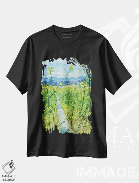 تیشرت مشکی طرح دار – تیشرت طبیعت ,مسیر بازگشت به خانه اثر لویزا میلیسنت immage.ir