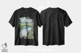 تیشرت مشکی طرح دار – تیشرت طبیعت ,آب راکد در نهر مدئا اثر لویزا میلیسنت فروشگاه ایماژ