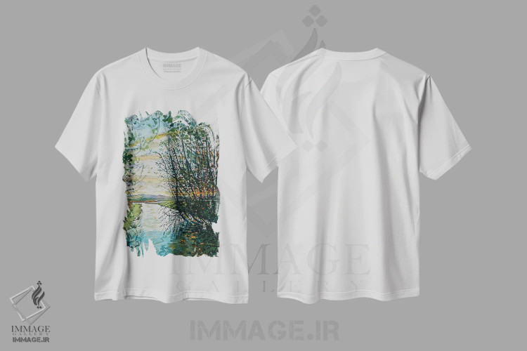 تیشرت سفید طرح دار – تیشرت هنری ,رود تم اثر لویزا میلیسنت immage.ir