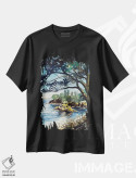 تیشرت مشکی طرح دار – تیشرت طبیعت ,پوینت لوبوس اثر لویزا میلیسنت فروشگاه ایماژ