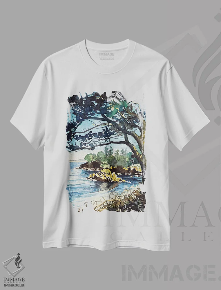 تیشرت سفید طرح دار – تیشرت طبیعت ,پوینت لوبوس اثر لویزا میلیسنت immage.ir