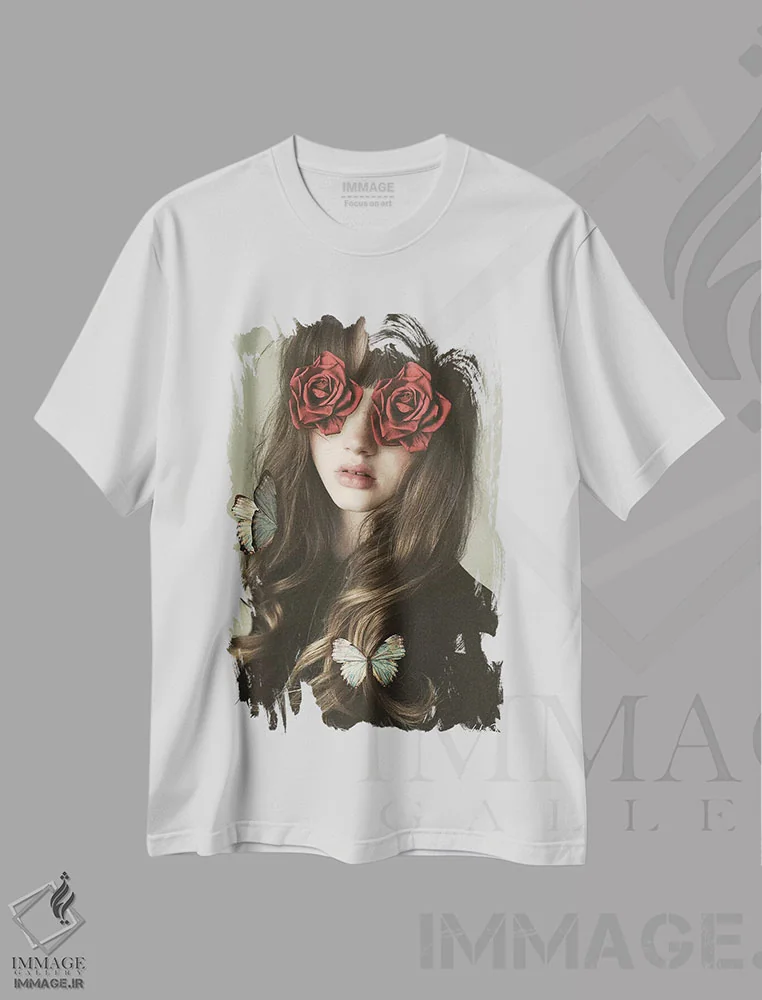تیشرت سفید طرح دار – تیشرت گرافیکی ,دختر با چشمان گلی اثر لاستاناو فروشگاه ایماژ