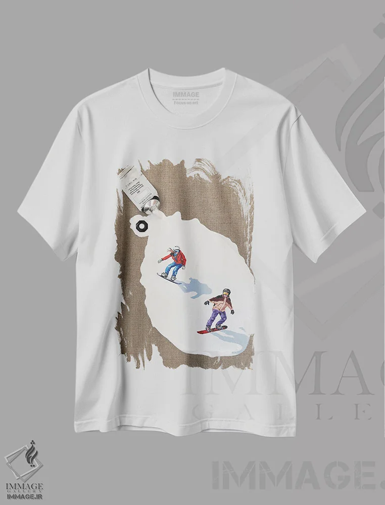تیشرت سفید طرح دار – تیشرت اسپرت ,مسیر V اثر لنا اسمیرنُوا immage.ir