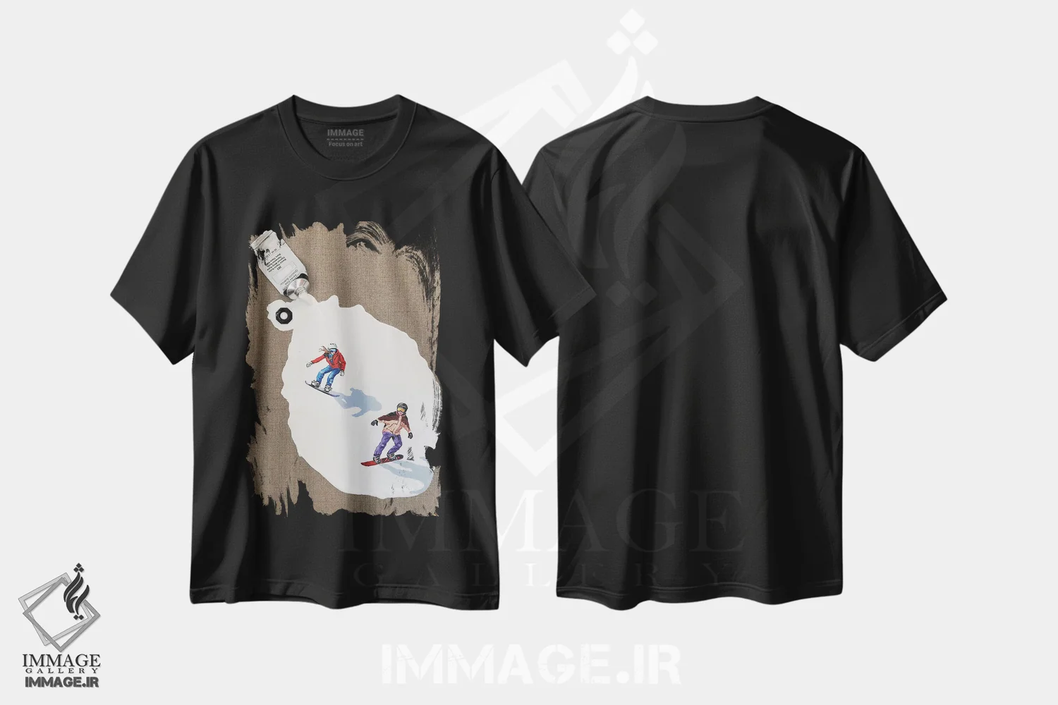 تیشرت مشکی طرح دار – تیشرت اسپرت ,مسیر V اثر لنا اسمیرنُوا فروشگاه ایماژ