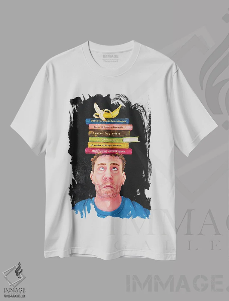 تیشرت سفید طرح دار – تیشرت طنز هنری ,ویتامین های مغز I اثر لنا اسمیرنُوا immage.ir