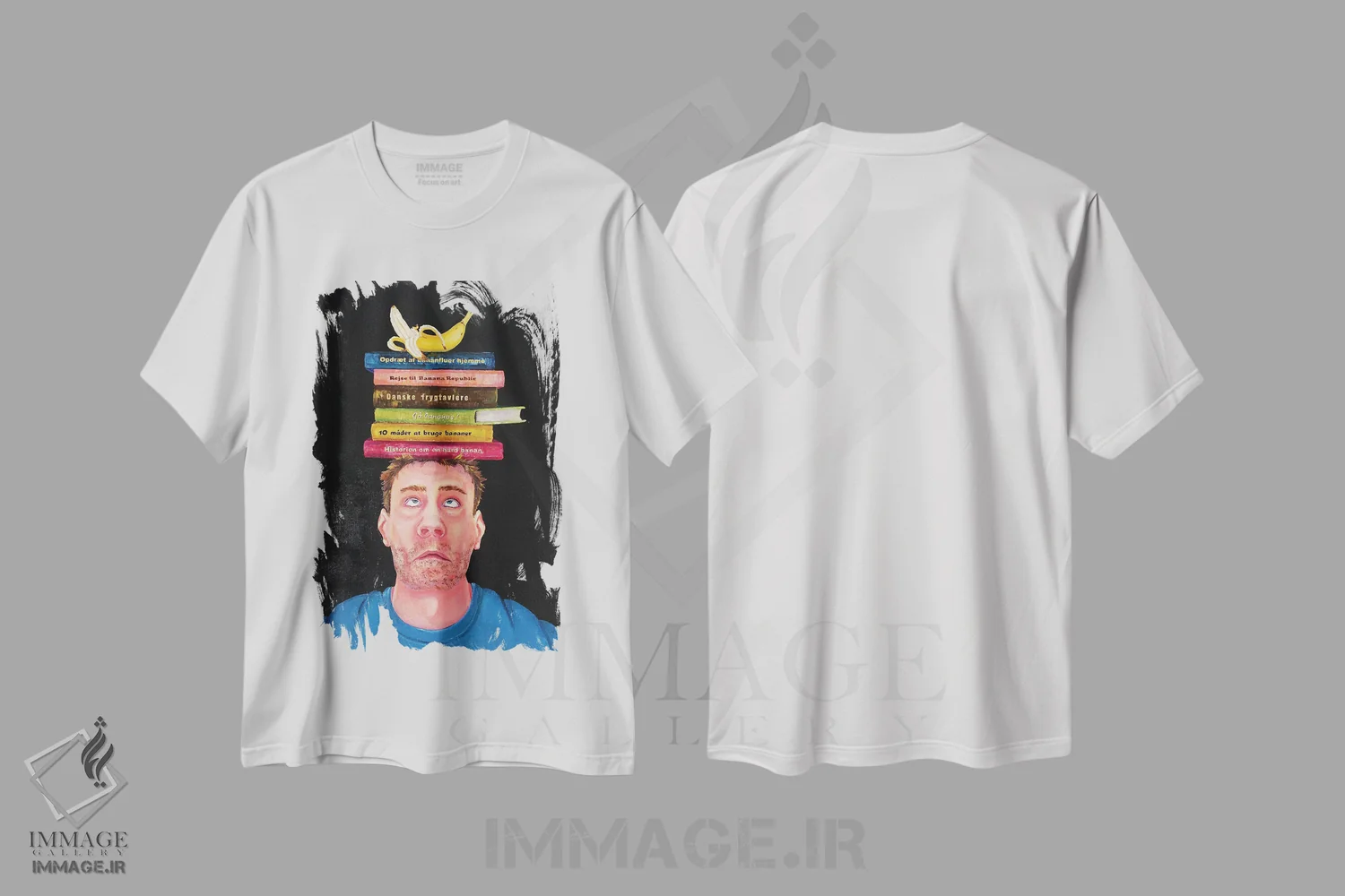 تیشرت سفید طرح دار – تیشرت طنز هنری ,ویتامین های مغز I اثر لنا اسمیرنُوا immage.ir