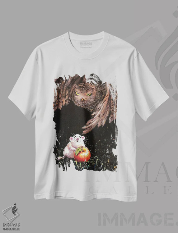 تیشرت سفید طرح دار – تیشرت هنری طبیعت ,بگیر اثر لنا اسمیرنُوا immage.ir