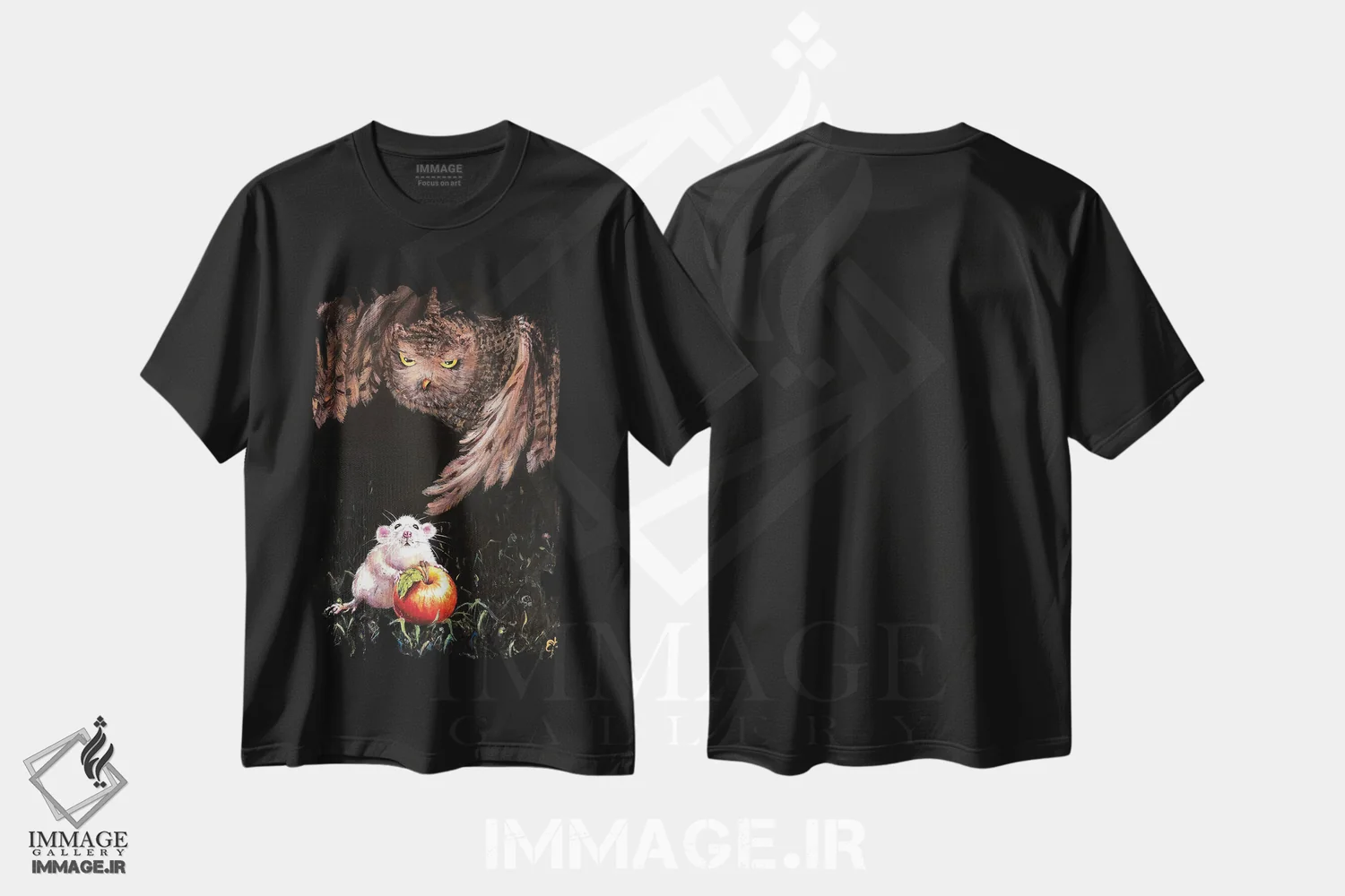 تیشرت مشکی طرح دار – تیشرت هنری طبیعت ,بگیر اثر لنا اسمیرنُوا فروشگاه ایماژ