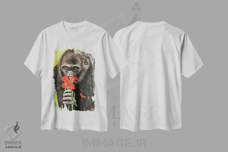 تیشرت سفید طرح دار – تیشرت هنری ,من هم دوستت دارم اثر لنا اسمیرنُوا فروشگاه ایماژ