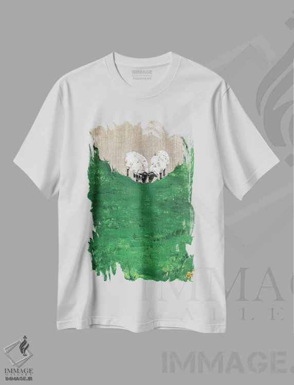 تیشرت سفید طرح دار – تیشرت طنز حیوانات ,بع بع اثر لنا اسمیرنُوا immage.ir