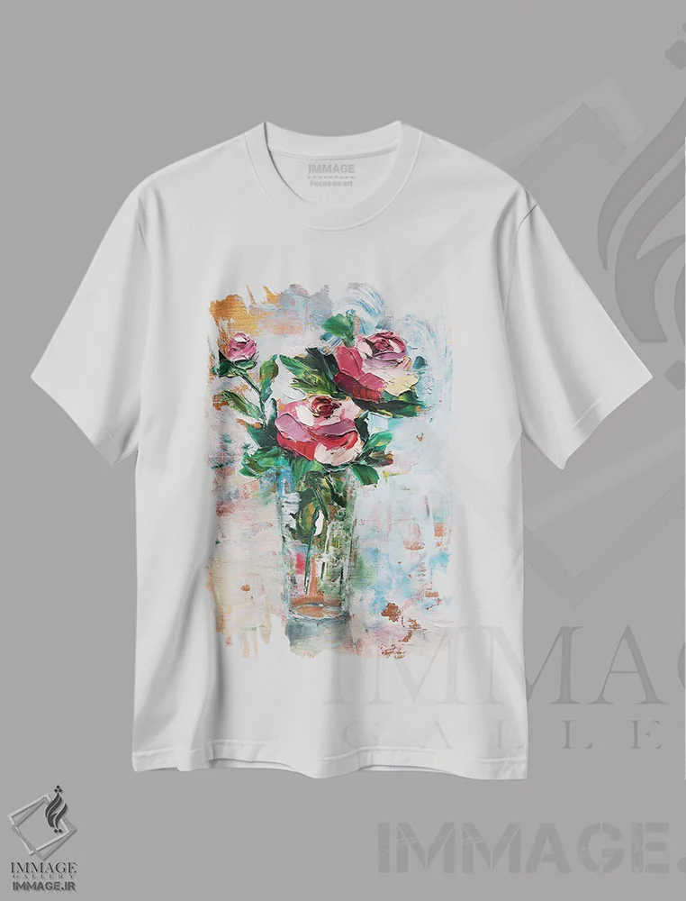 تیشرت سفید طرح دار – تیشرت گلدار ,تابستان یعنی گل صدتومانی اثر لنا اسمیرنُوا immage.ir