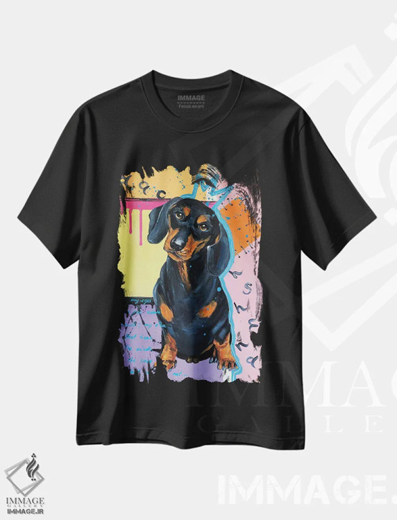 تیشرت مشکی طرح دار – تیشرت طنز حیوانات ,دش اثر لنا اسمیرنُوا فروشگاه ایماژ