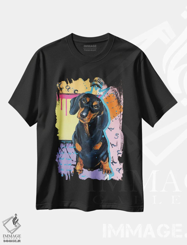 تیشرت مشکی طرح دار – تیشرت طنز حیوانات ,دش اثر لنا اسمیرنُوا فروشگاه ایماژ