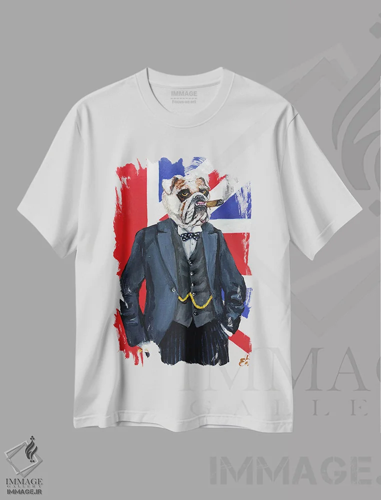 تیشرت سفید طرح دار – تیشرت طنز تاریخی ,وینستون اثر لنا اسمیرنُوا فروشگاه ایماژ