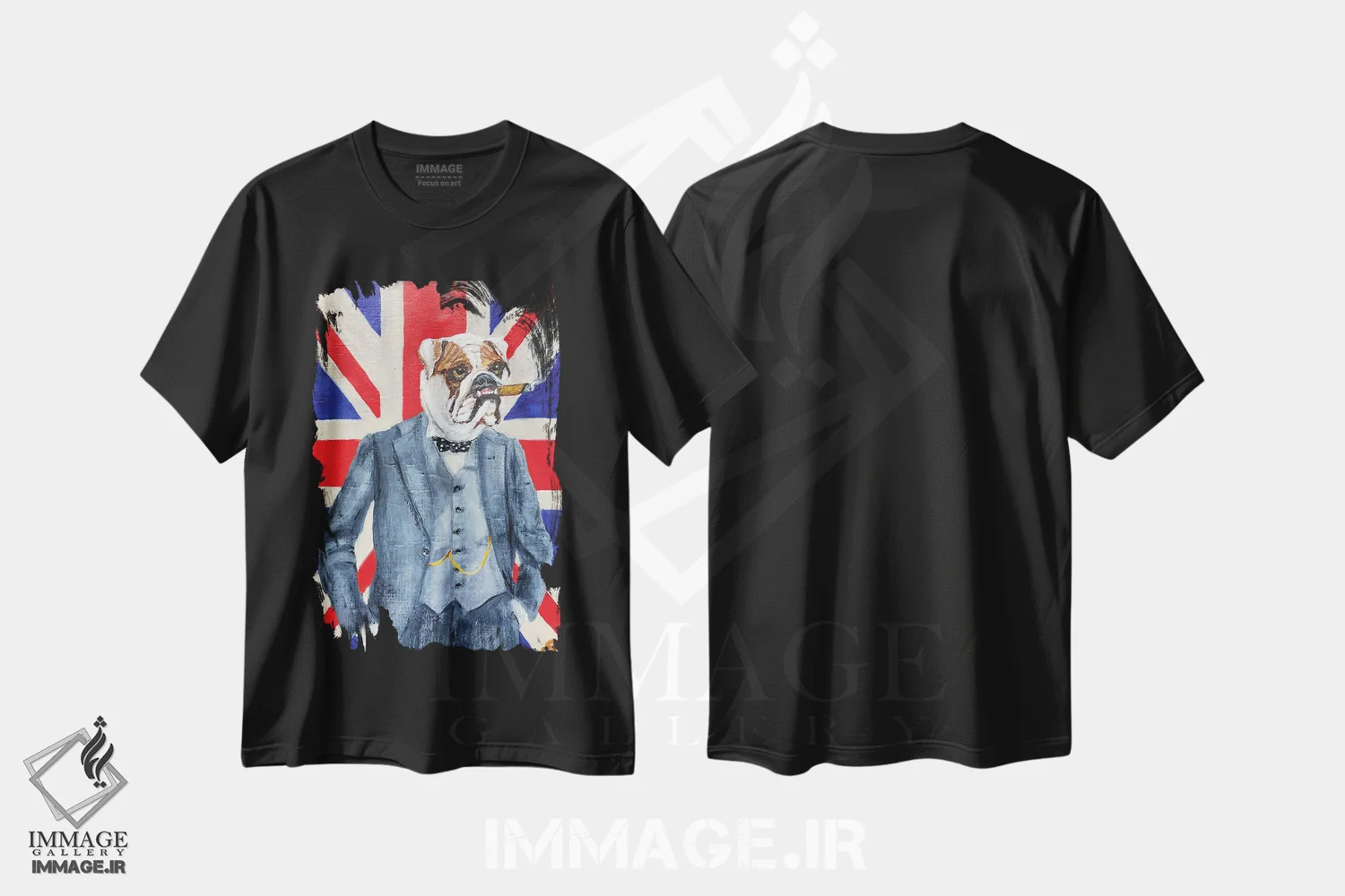تیشرت مشکی طرح دار – تیشرت وینتیج ,حکومت بریتانیا اثر لنا اسمیرنُوا immage.ir