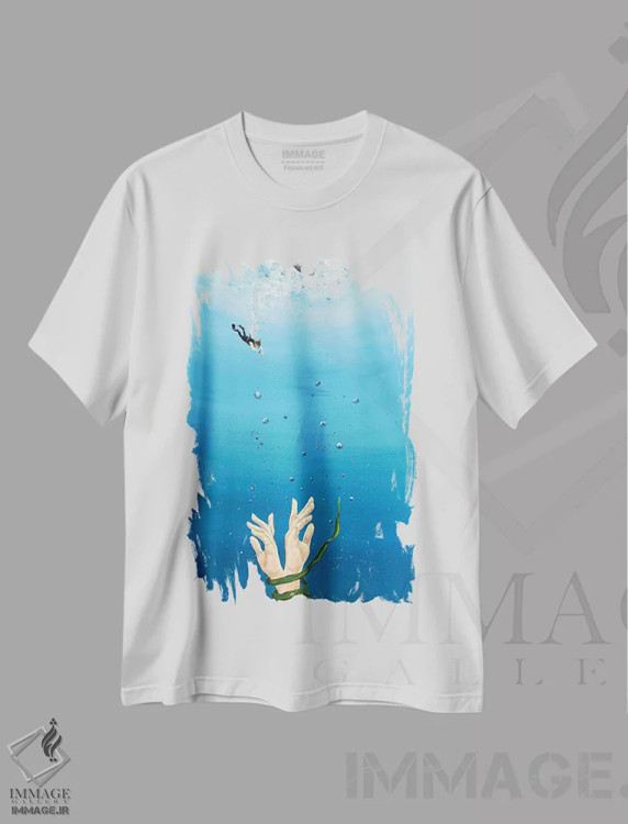 تیشرت سفید طرح دار – تیشرت هنری طبیعت ,به سطح اثر لنا اسمیرنُوا فروشگاه ایماژ
