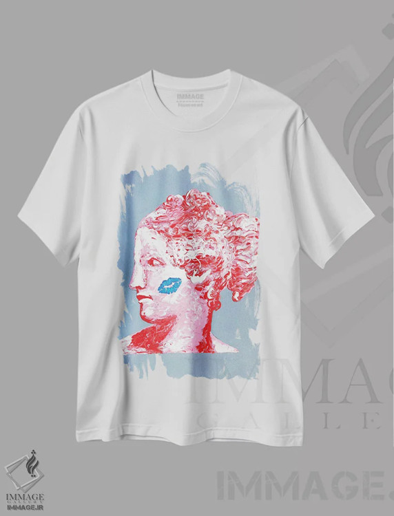 تیشرت سفید طرح دار – تیشرت هنری ,ونوس اثر لنا اسمیرنُوا فروشگاه ایماژ