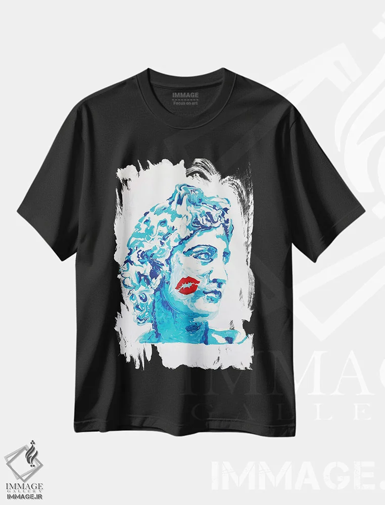 تیشرت مشکی طرح دار – تیشرت پرتره زنانه ,آپولو اثر لنا اسمیرنُوا فروشگاه ایماژ