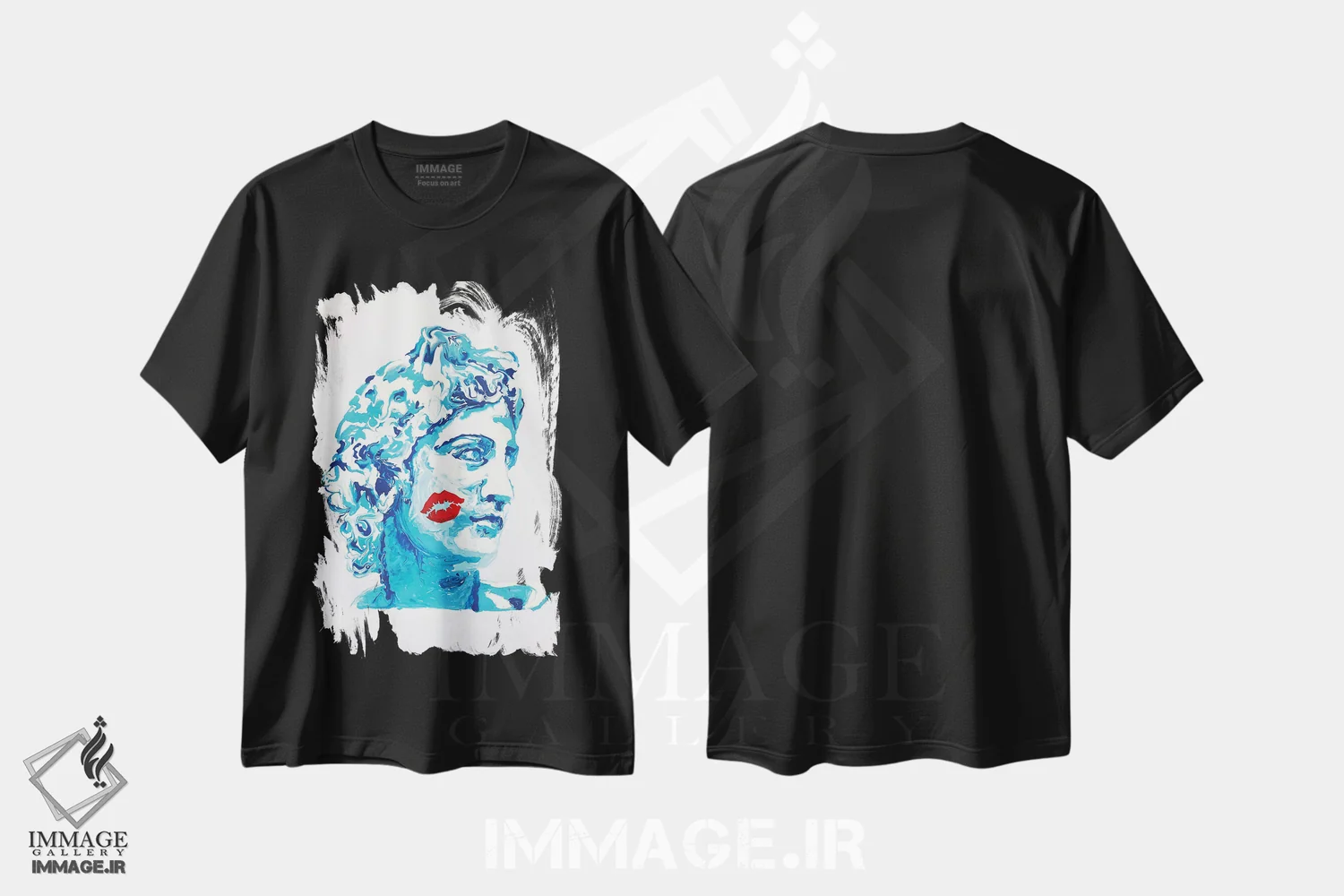 تیشرت مشکی طرح دار – تیشرت پرتره زنانه ,آپولو اثر لنا اسمیرنُوا فروشگاه ایماژ