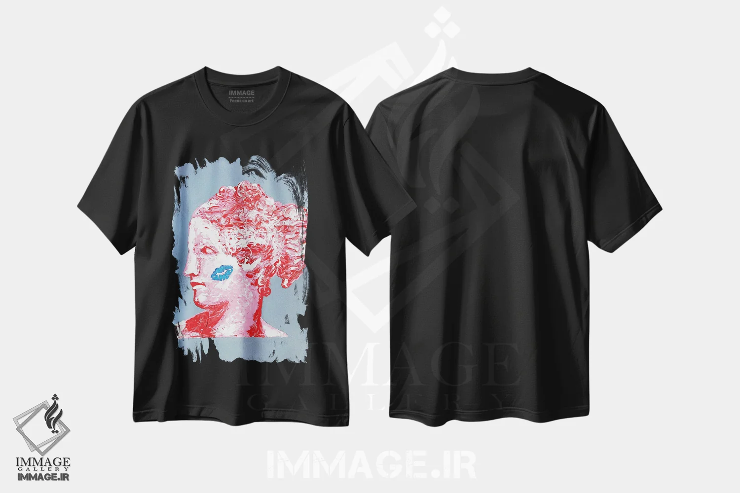 تیشرت مشکی طرح دار – تیشرت هنری ,ونوس اثر لنا اسمیرنُوا immage.ir