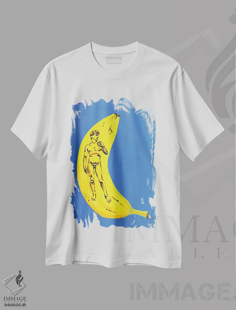 تیشرت سفید طرح دار – تیشرت هنری ,داوود اثر لنا اسمیرنُوا فروشگاه ایماژ