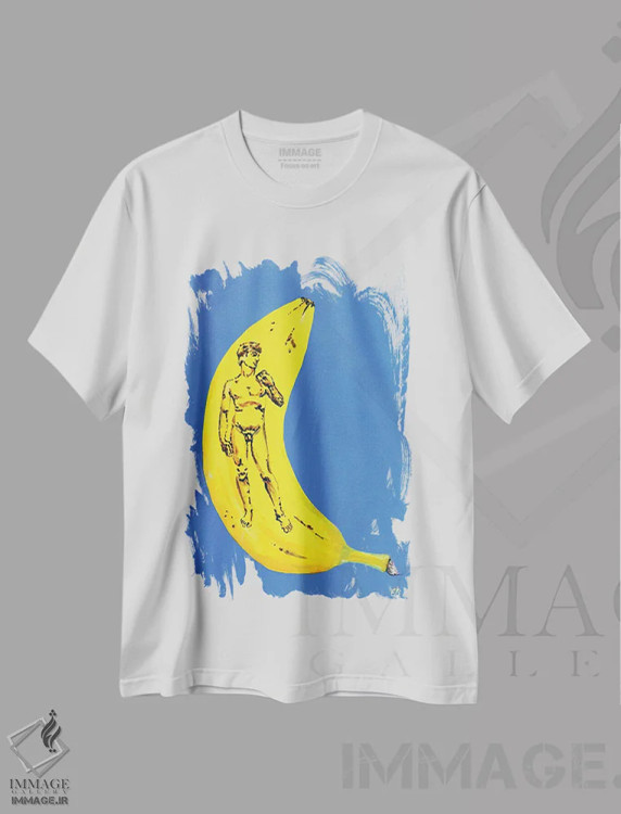 تیشرت سفید طرح دار – تیشرت هنری ,داوود اثر لنا اسمیرنُوا فروشگاه ایماژ