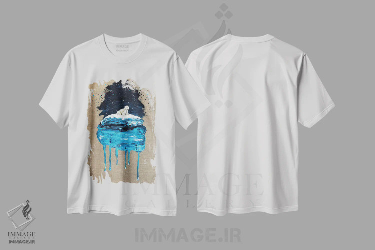 تیشرت سفید طرح دار – تیشرت طبیعت ,یخ شماره شش اثر لنا اسمیرنُوا فروشگاه ایماژ