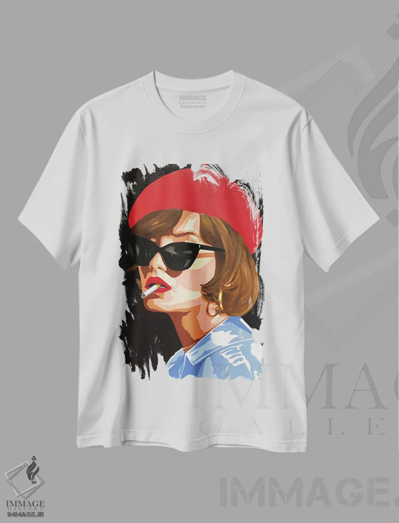 تیشرت سفید طرح دار – تیشرت هنری ,دختر با گوشواره اثر لنا اسمیرنُوا immage.ir