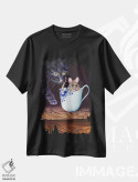 تیشرت مشکی طرح دار – تیشرت فانتزی ,چای برای دو نفر VIII اثر لنا اسمیرنُوا فروشگاه ایماژ