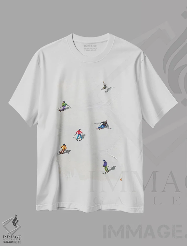 تیشرت سفید طرح دار – تیشرت ورزشی ,پیست اسکی I اثر لنا اسمیرنُوا immage.ir