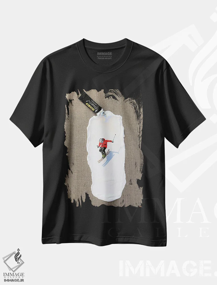 تیشرت مشکی طرح دار – تیشرت ورزشی ,پیست اسکی III اثر لنا اسمیرنُوا فروشگاه ایماژ
