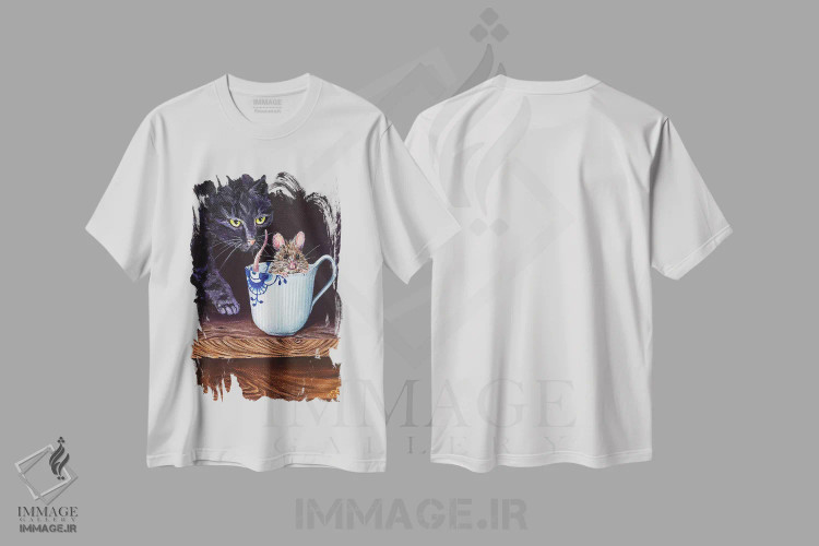 تیشرت سفید طرح دار – تیشرت فانتزی ,چای برای دو نفر VIII اثر لنا اسمیرنُوا immage.ir