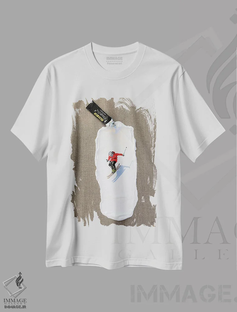 تیشرت سفید طرح دار – تیشرت ورزشی ,پیست اسکی III اثر لنا اسمیرنُوا immage.ir