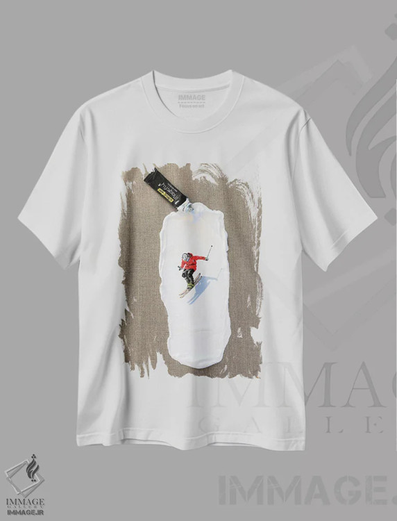 تیشرت سفید طرح دار – تیشرت ورزشی ,پیست اسکی III اثر لنا اسمیرنُوا immage.ir