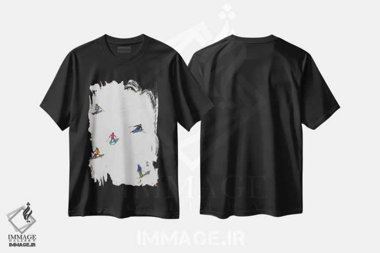 تیشرت مشکی طرح دار – تیشرت ورزشی ,پیست اسکی I اثر لنا اسمیرنُوا فروشگاه ایماژ