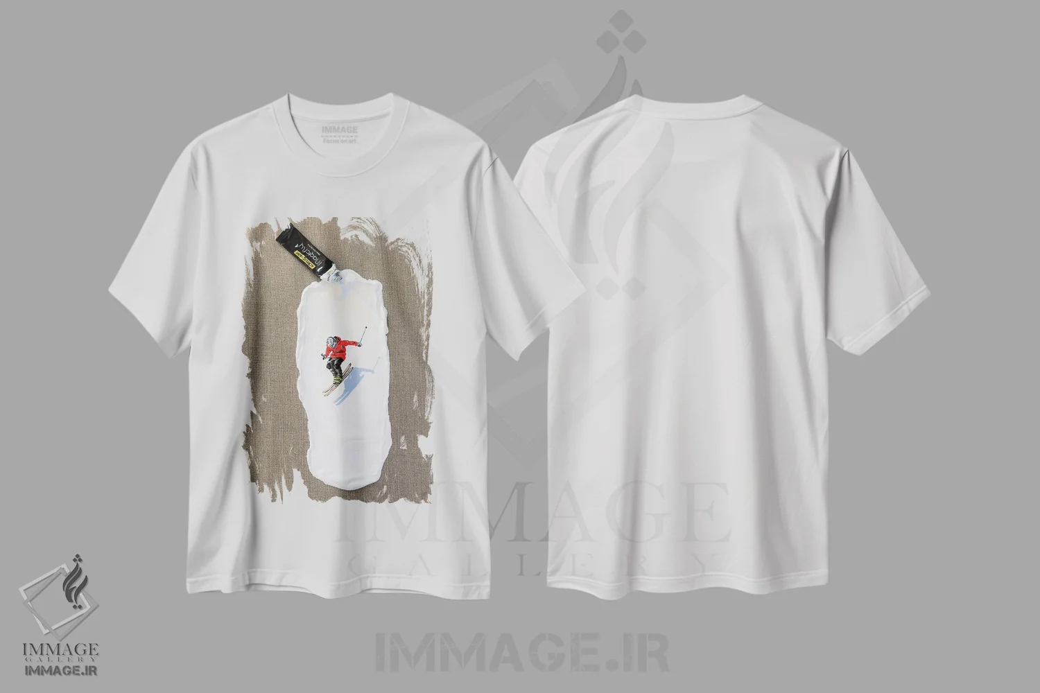 تیشرت سفید طرح دار – تیشرت ورزشی ,پیست اسکی III اثر لنا اسمیرنُوا immage.ir