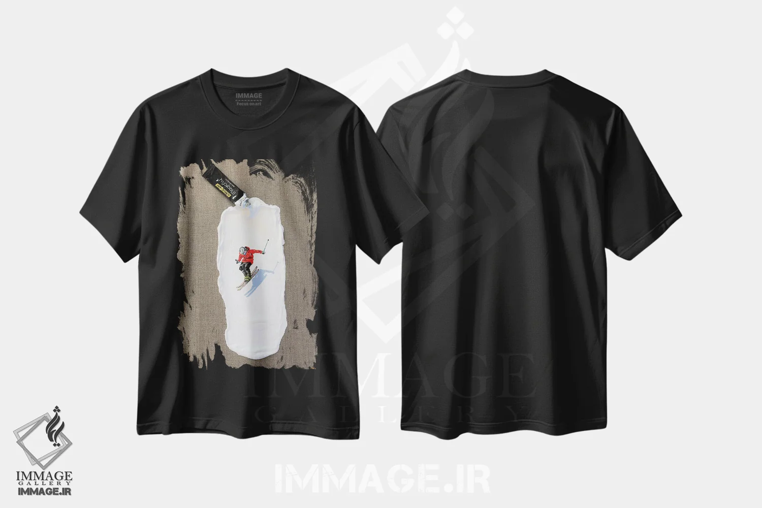 تیشرت مشکی طرح دار – تیشرت ورزشی ,پیست اسکی III اثر لنا اسمیرنُوا فروشگاه ایماژ