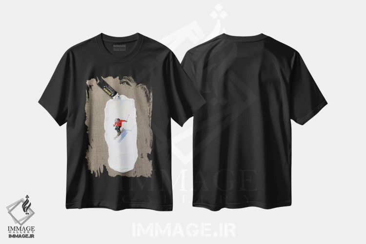 تیشرت مشکی طرح دار – تیشرت ورزشی ,پیست اسکی III اثر لنا اسمیرنُوا فروشگاه ایماژ