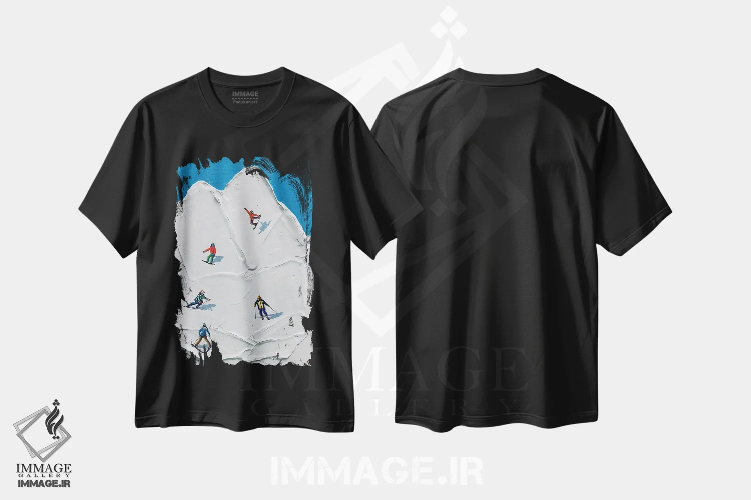 تیشرت مشکی طرح دار – تیشرت اسپرت ,پیست اسکی II اثر لنا اسمیرنُوا immage.ir