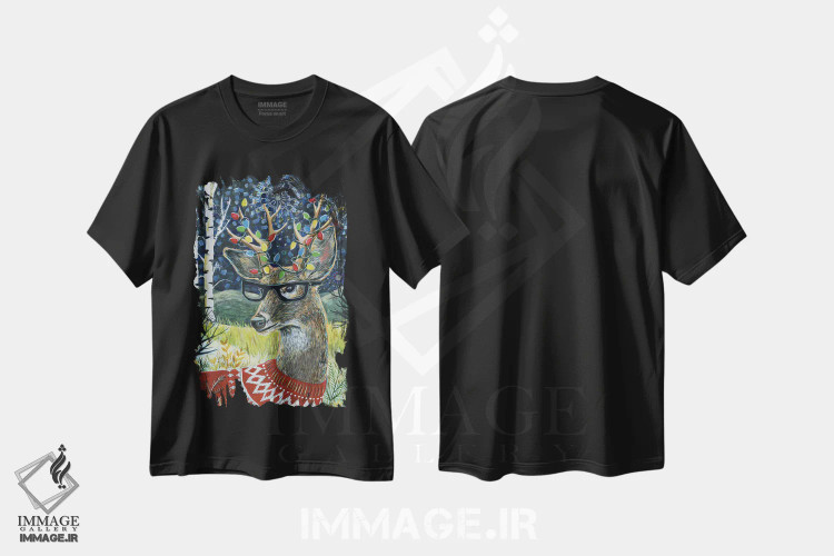 تیشرت مشکی طرح دار – تیشرت زمستانی ,شب زمستانی اثر لینه آ توبیاس immage.ir