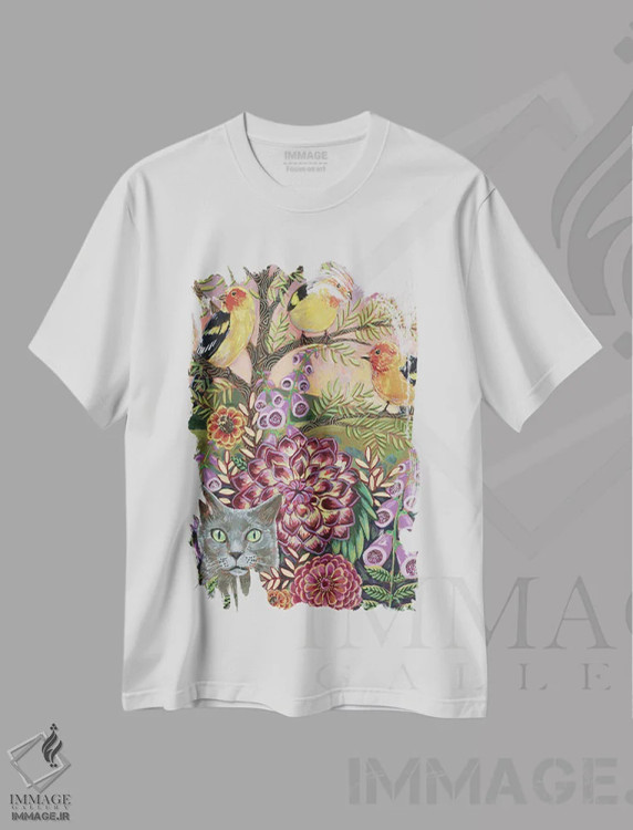 تیشرت سفید طرح دار – تیشرت طبیعت ,آماده باش کامل اثر لینه آ توبیاس فروشگاه ایماژ