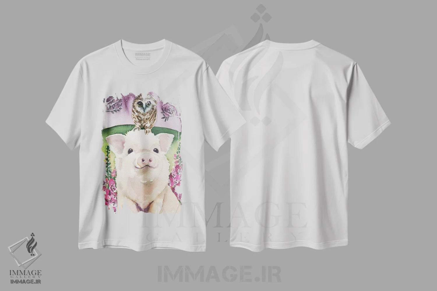 تیشرت سفید طرح دار – تیشرت نمادین ,سال خوک اثر لینه آ توبیاس immage.ir