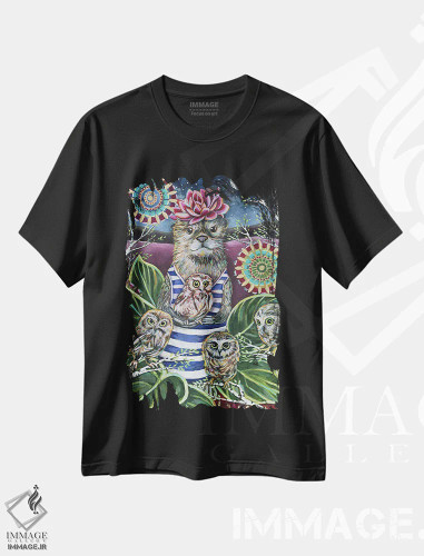 تیشرت مشکی طرح دار – تیشرت فانتزی ,پرستار کودک اثر لینه آ توبیاس فروشگاه ایماژ