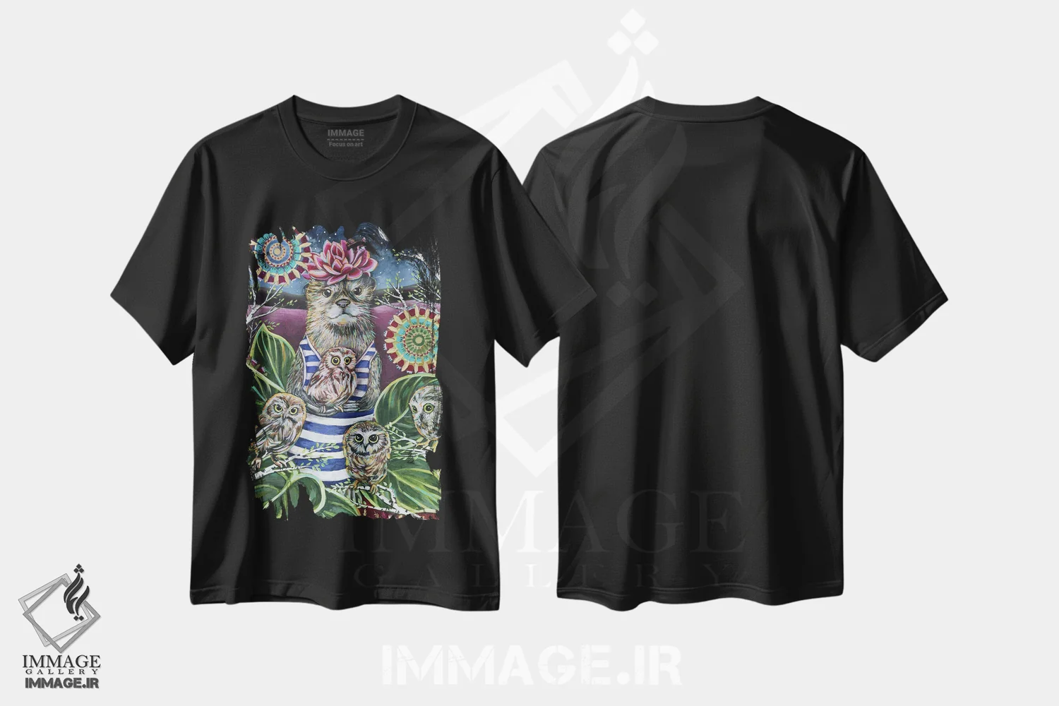تیشرت مشکی طرح دار – تیشرت فانتزی ,پرستار کودک اثر لینه آ توبیاس فروشگاه ایماژ