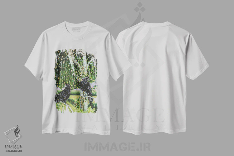 تیشرت سفید طرح دار – تیشرت پرنده ,مهمانان اثر لینه آ توبیاس فروشگاه ایماژ