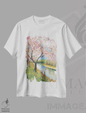 تیشرت سفید طرح دار – تیشرت طبیعت ,سرخوشی بهاری IV اثر لی تیِلِر immage.ir