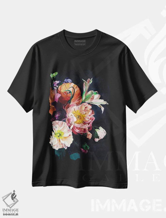 تیشرت مشکی طرح دار – تیشرت هنری ,درخشش اثر کریستین لیندستروم فروشگاه ایماژ